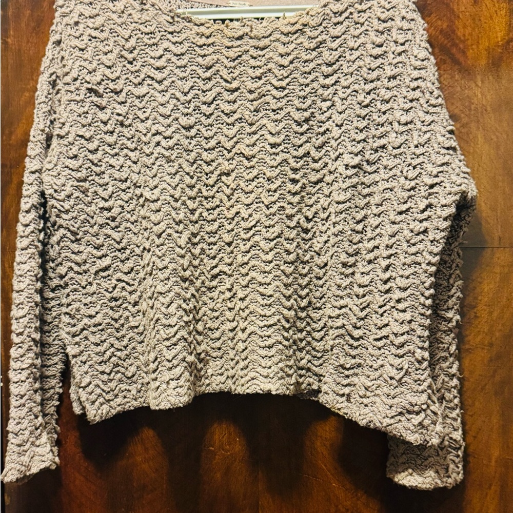 Free People Textured Knit Sweater in Cream